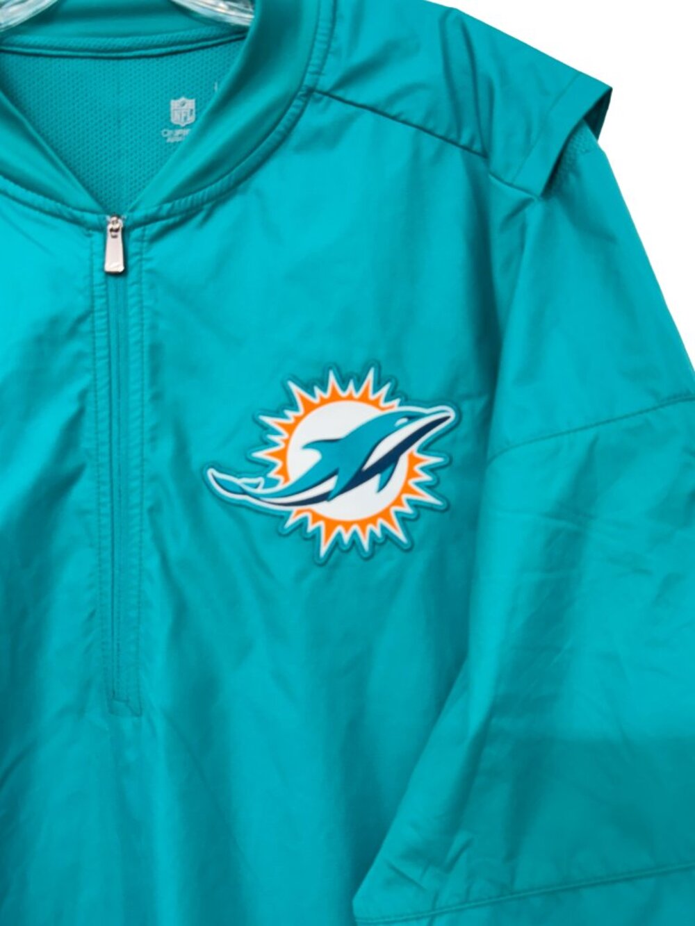 MIAMI DOLPHINS NIKE NFL 3/4 ZIP LONG SLEEVE WINDBREAKER W/ POCKETS MEN'S SIZE L - Picture 4 of 9